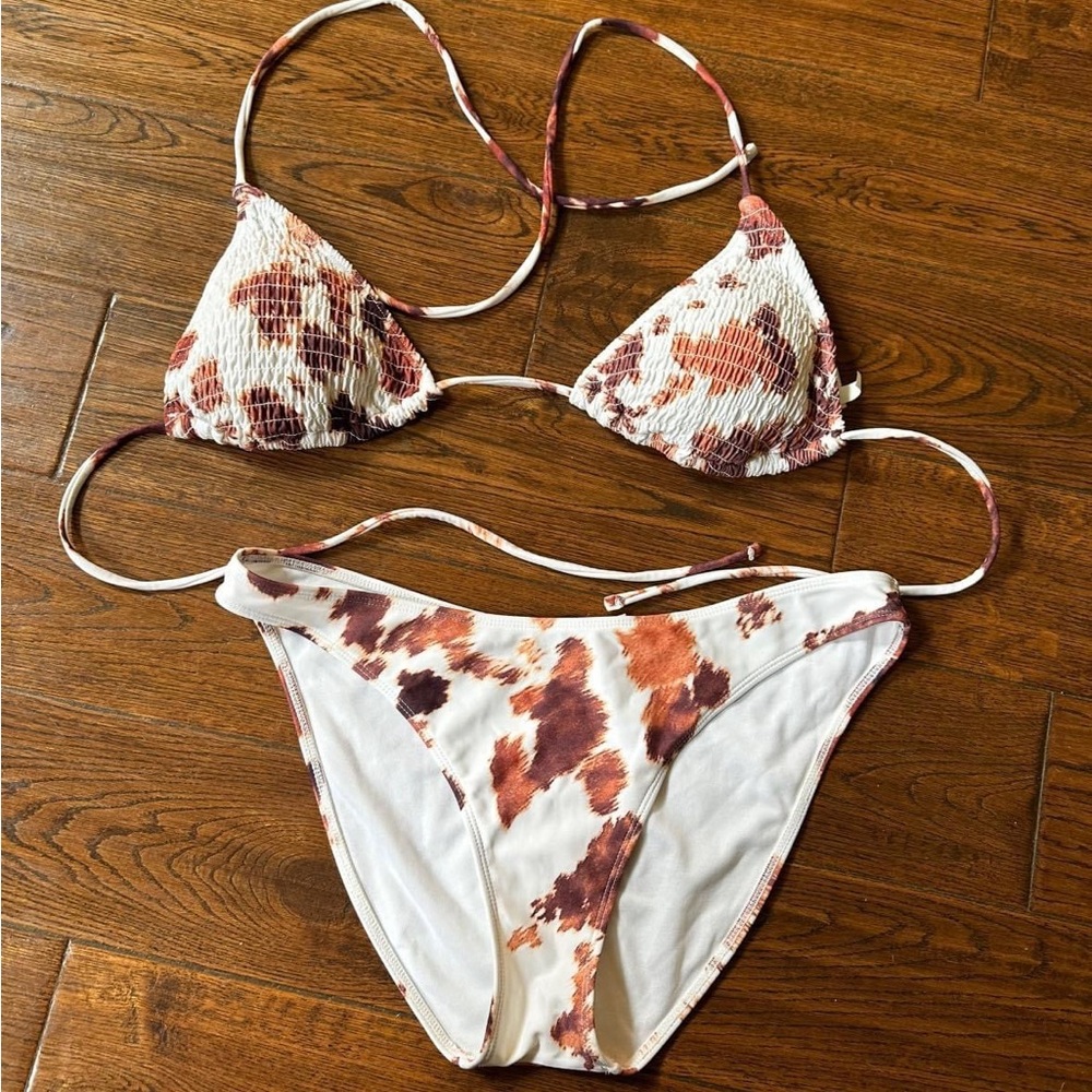 Gianni Bini cow print bikini swimsuit